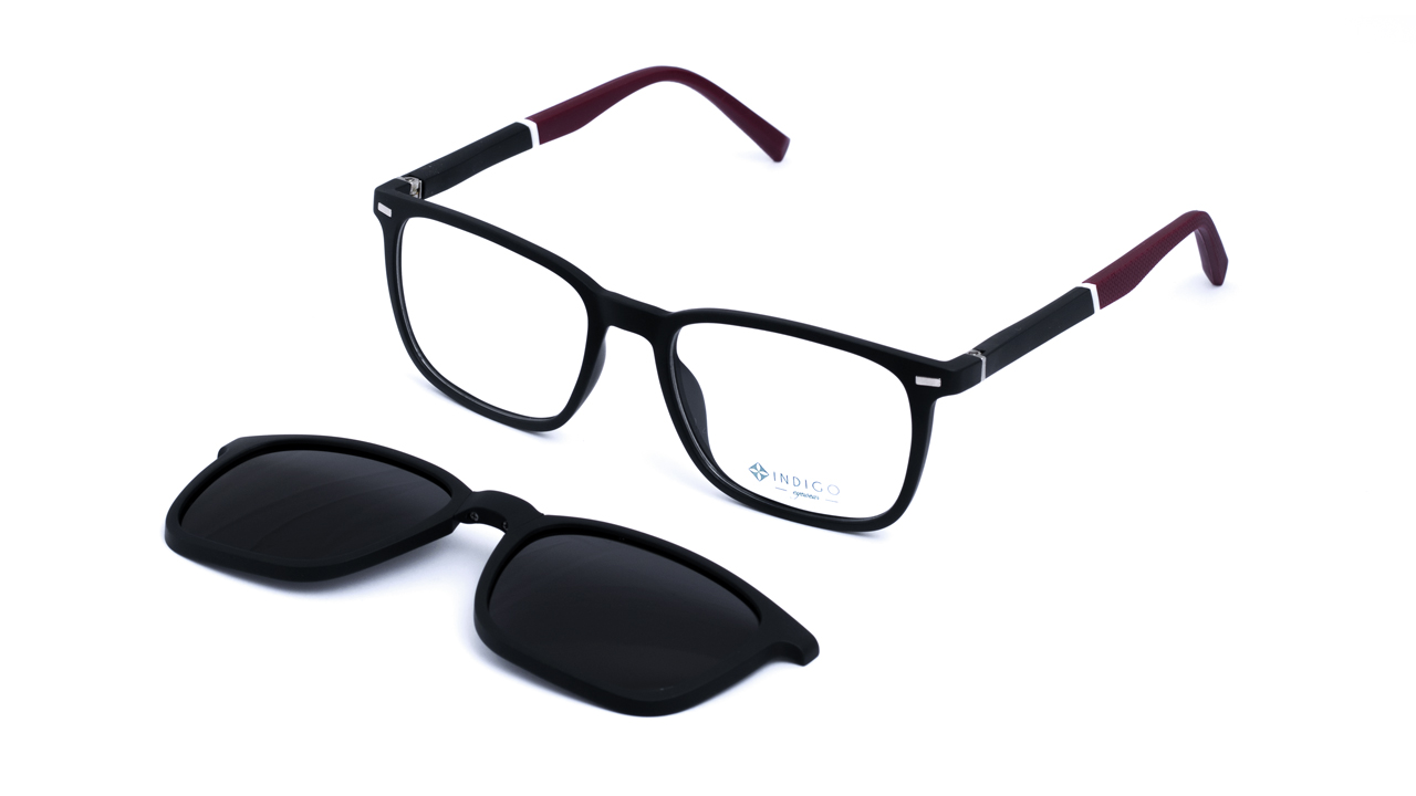 Indigo Clip On C8016 C2 Negro Mate Y Bordeaux