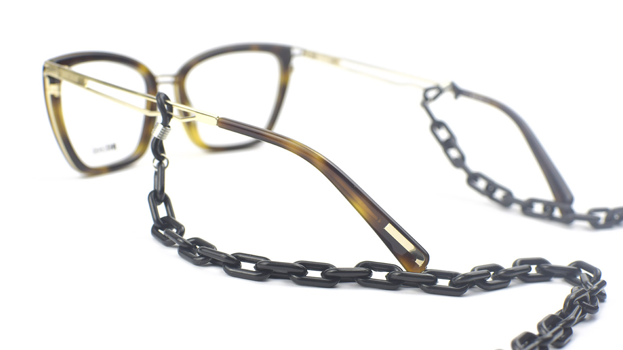 Cadena de acetato fina - negra
