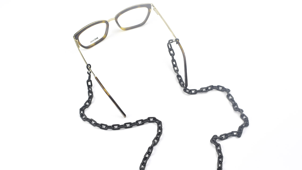 Cadena de acetato fina - negra