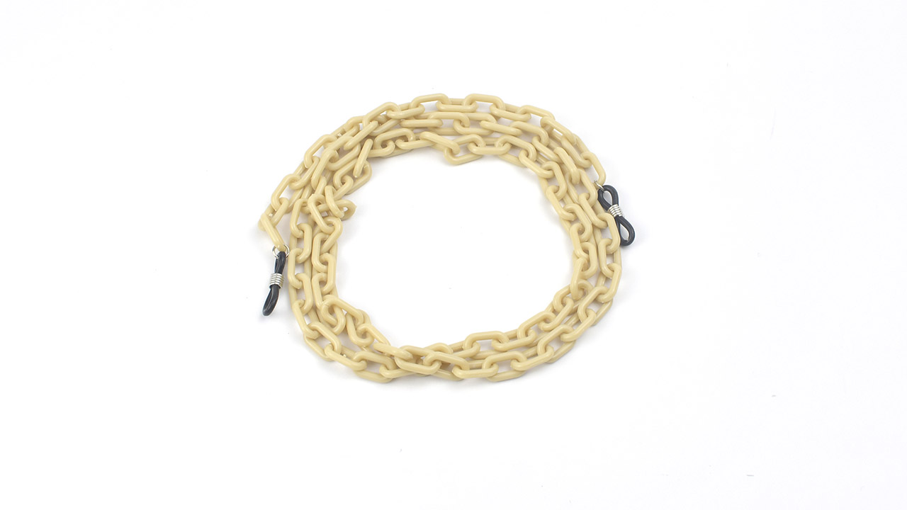 Cadena de acetato fina - beige