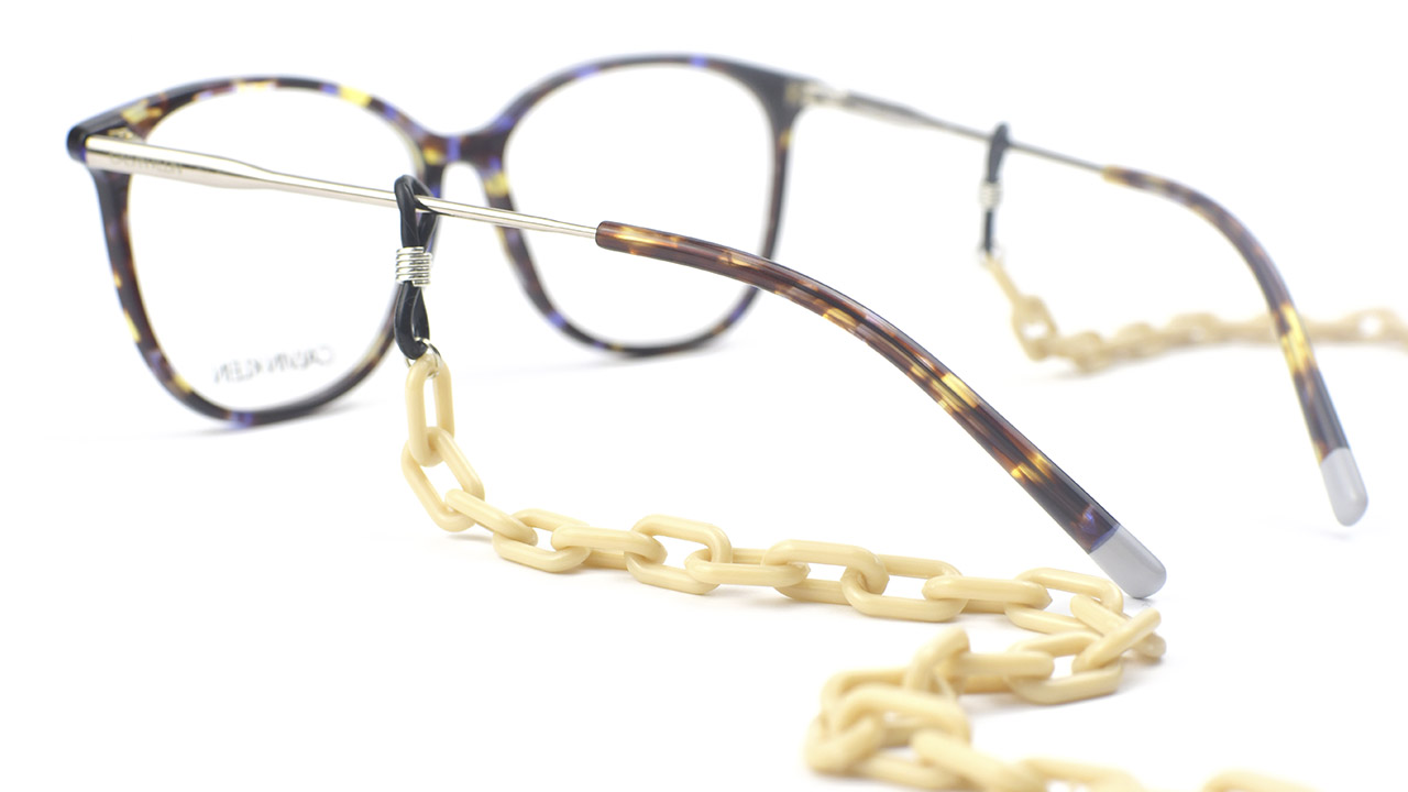 Cadena de acetato fina - beige