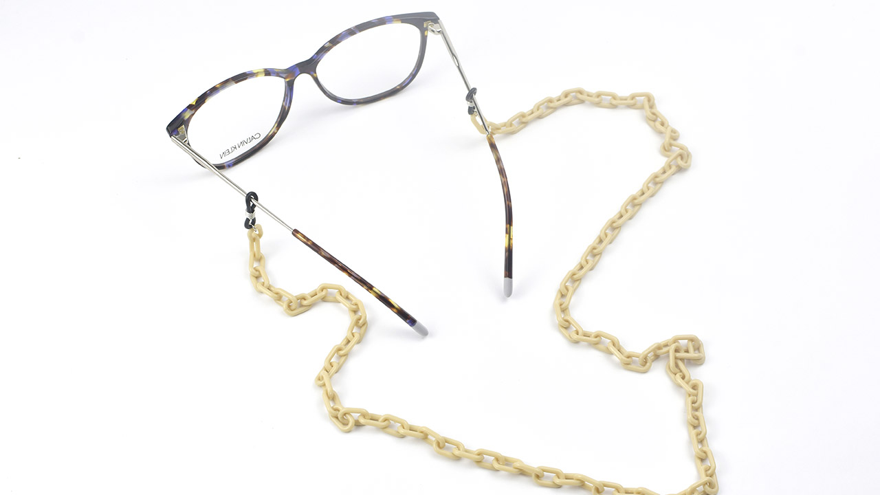 Cadena De Acetato Fina - Beige