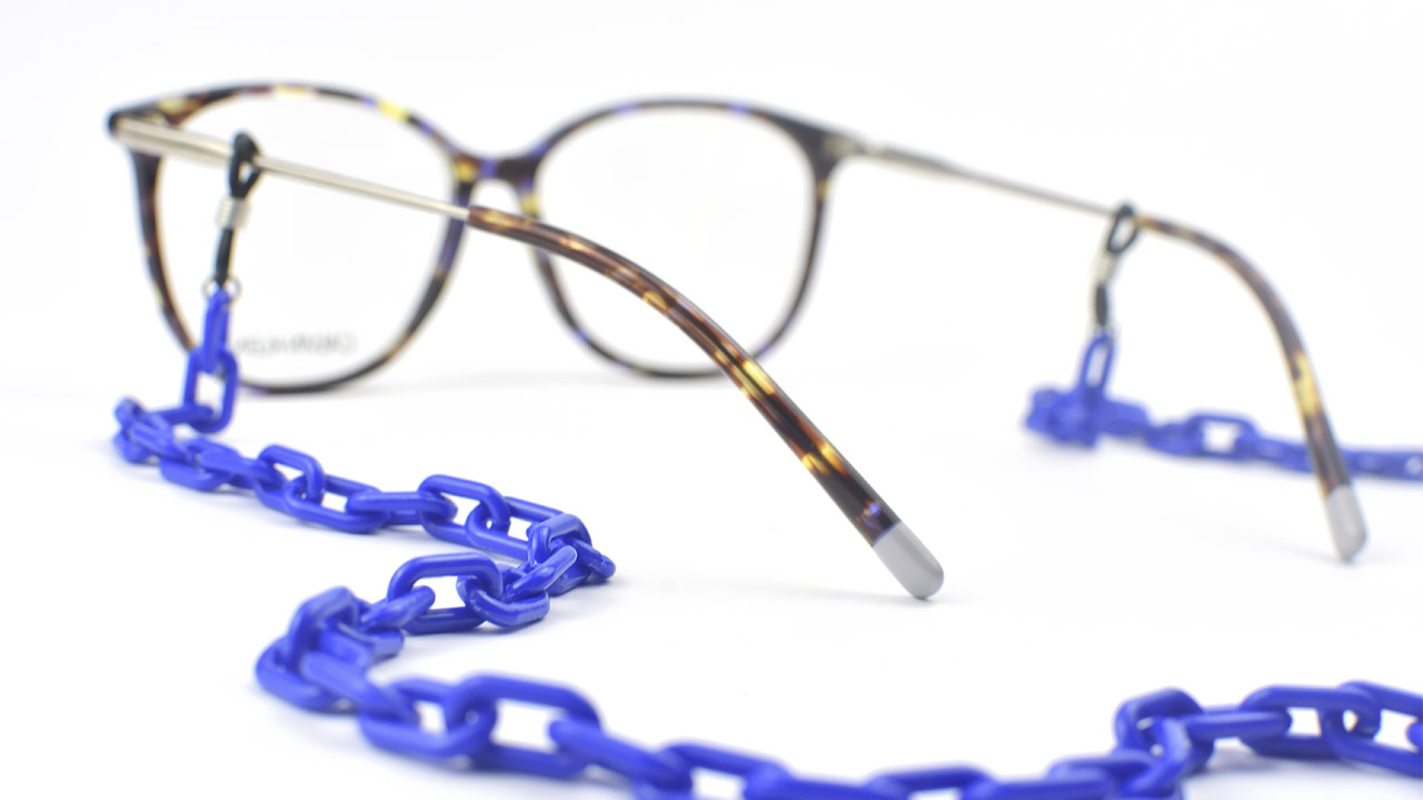 Cadena de acetato fina - azul