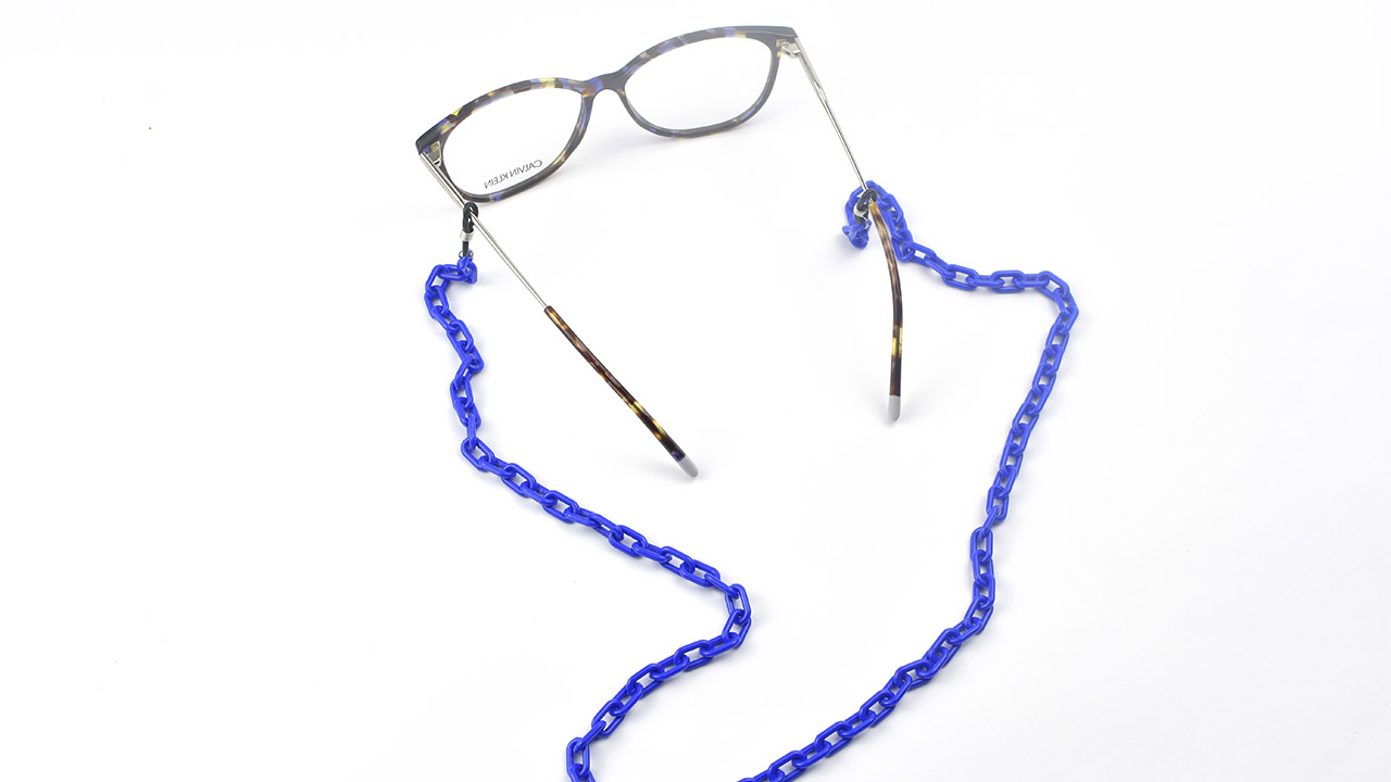 Cadena de acetato fina - azul